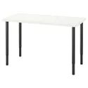 IKEA LAGKAPTEN ЛАГКАПТЕН / OLOV ОЛОВ, письмовий стіл, білий / чорний, 120x60 см 194.167.73 фото thumb №1