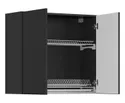 BRW Кухонна шафа Sole L6 80 см дводверна з висувним ящиком чорний матовий, чорний/чорний матовий FM_GC_80/72_L/P-CA/CAM фото thumb №3