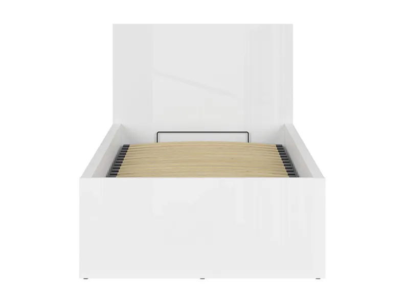 BRW Ліжковий комплект Tetrix білий глянець з каркасом та матрацом Mimas 90x200, білий LOZ/90/B+MAT-BIP фото №2