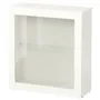 IKEA BESTÅ БЕСТО, стеллаж со стеклянн дверью, белый / Синдвик белое прозрачное стекло, 60x22x64 см 090.469.42 фото