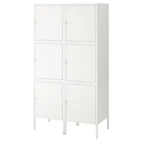 IKEA HÄLLAN ХЭЛЛАН, комбинация для хранения с дверцами, белый, 90x47x167 см 892.493.99 фото