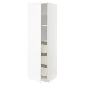 IKEA METOD МЕТОД / MAXIMERA МАКСИМЕРА, высокий шкаф с ящиками, белый Энкёпинг / белая имитация дерева, 60x60x200 см 594.735.54 фото