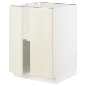 IKEA METOD МЕТОД, підлогова шафа з полицями / 2 дверцят, білий / БУДБІН кремово-білий, 60x60 см 094.670.70 фото