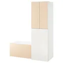 IKEA SMÅSTAD СМОСТАД, гардероб с выдвижным модулем, Белая береза / со скамейкой для хранения, 150x57x196 см 794.838.49 фото thumb №1