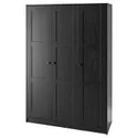 IKEA RAKKESTAD РАККЕСТАД, гардероб із 3 дверцятами, чорно-коричневий, 117x176 см 704.537.62 фото thumb №1