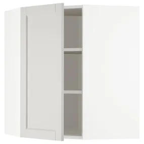 IKEA METOD МЕТОД, угловой навесной шкаф с полками, белый / светло-серый, 68x80 см 692.741.77 фото