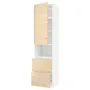 IKEA METOD МЕТОД / MAXIMERA МАКСІМЕРА, висока шафа для мікрох печі, 2 шухл, білий / АСКЕРСУНД під світлий ясен, 60x60x240 см 394.606.37 фото