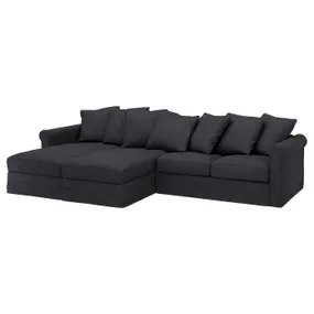 IKEA GRÖNLID ГРЕНЛІД, 4-місний диван, з шезлонгом / антрацит пагорбкуватий 294.401.12 фото
