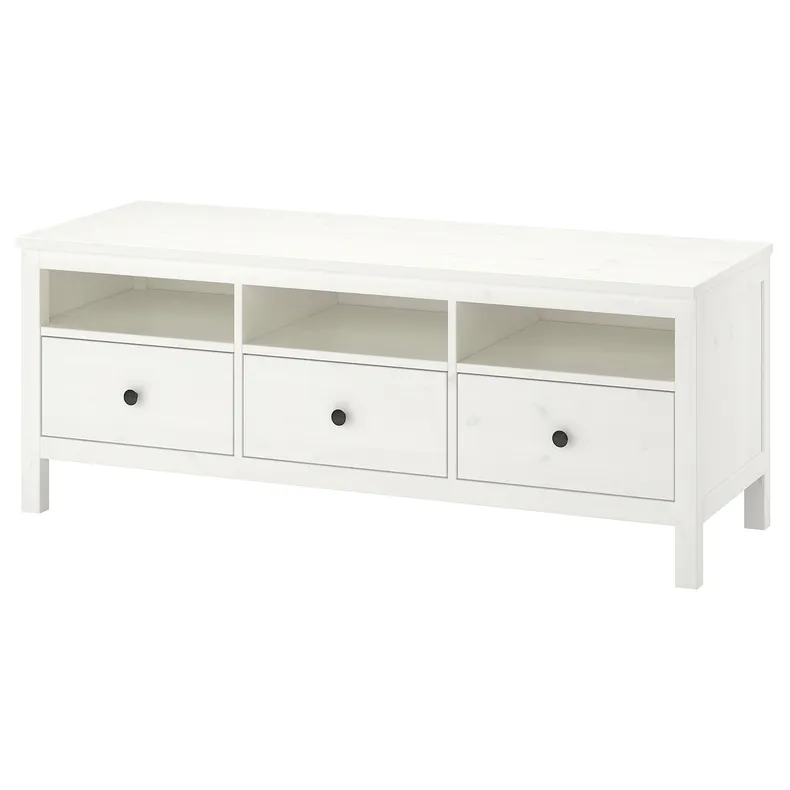 IKEA HEMNES ХЕМНЭС, тумба под ТВ, на ножках, белая морилка, 148x47x57 см 802.970.21 фото №1