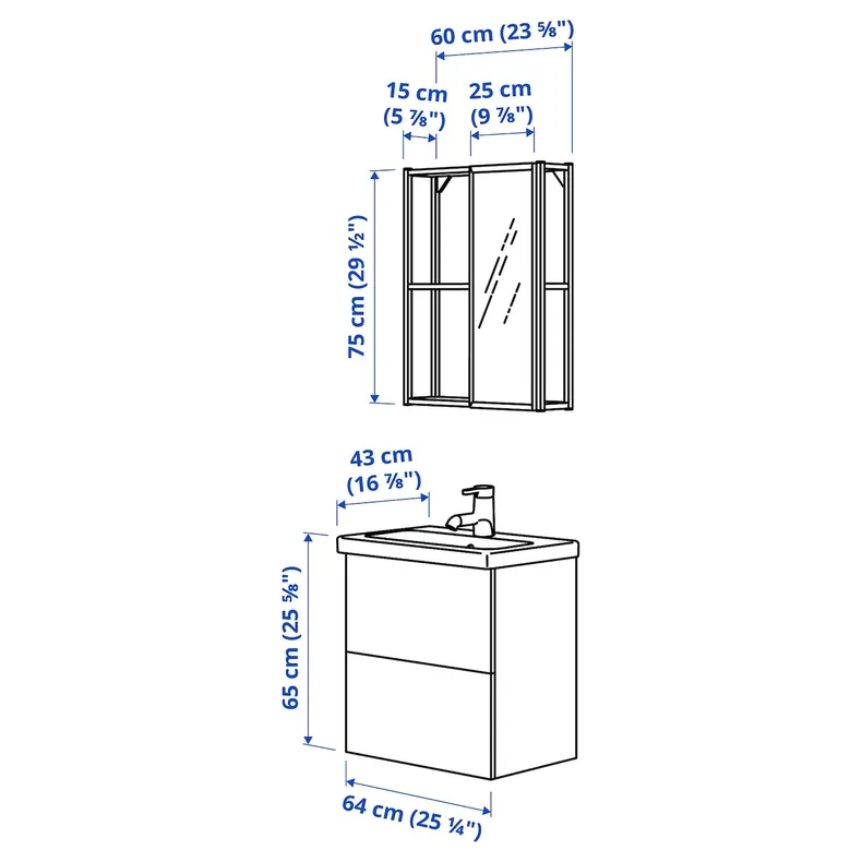 IKEA ENHET ЭНХЕТ, ванная, антрацит / серый каркас, 64x43x65 см 095.471.47 фото №3