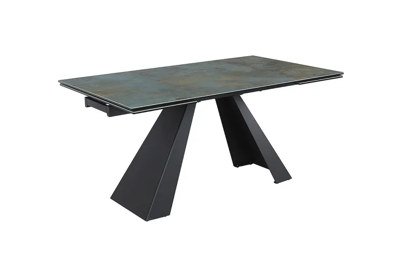 Стол обеденный раскладной SIGNAL SALVADORE, Ossido Verde бирюза / матовый черный, 90x160 фото №6