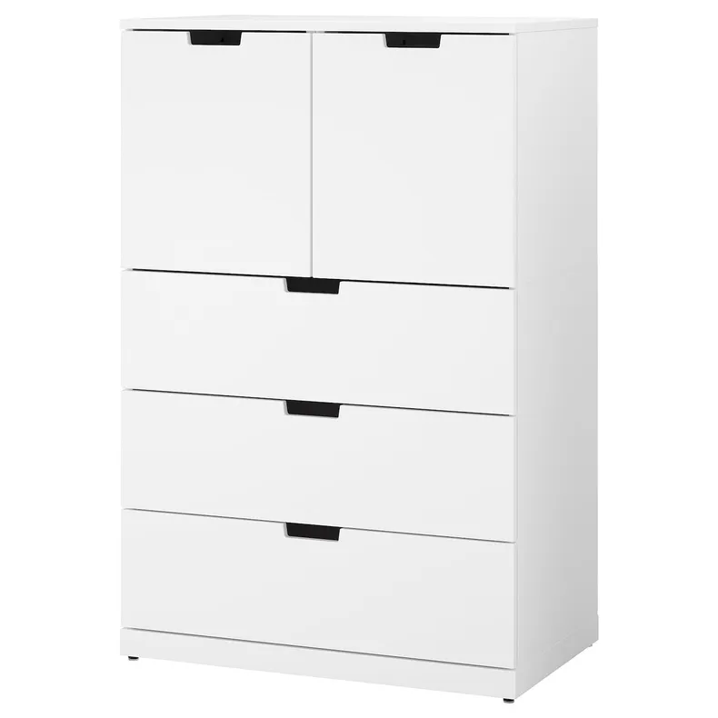 IKEA NORDLI НОРДЛІ, комод із 5 шухлядами, білий, 80x122 см 292.765.50 фото №1