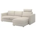IKEA VIMLE ВІМЛЕ, чохол для 3-місного дивана з кушет, з підголовником / Gunnared бежевий 994.250.90 фото thumb №2