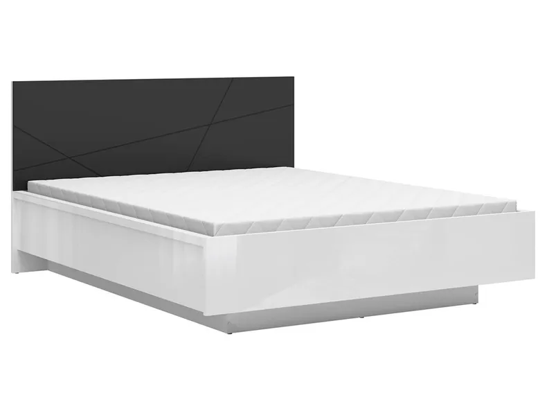 BRW Ліжко двоспальне з підйомним механізмом BRW FORN 160х200 см, білий глянцевий / чорний матовий LOZ/160/B-BIP/CAM фото №5