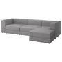 IKEA JÄTTEBO ЭТТЕБО, 4-местный модульный диван+козетка, правый / тонированный серый 894.852.11 фото