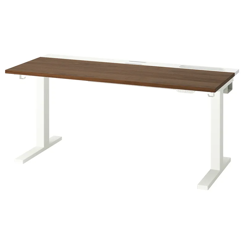 IKEA MITTZON МІТТЗОН, стіл регульований, електричний горіх / білий, 140x60 см 695.283.39 фото №2