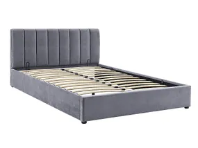 Ліжко двоспальне оксамитове SIGNAL MONTREAL Velvet, сірий, 140x200 фото