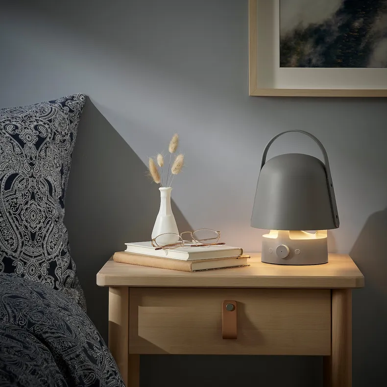 IKEA VAPPEBY ВАППЕБЮ, лампа з bluetooth динаміком, зовнішній/сірий 205.107.36 фото №2