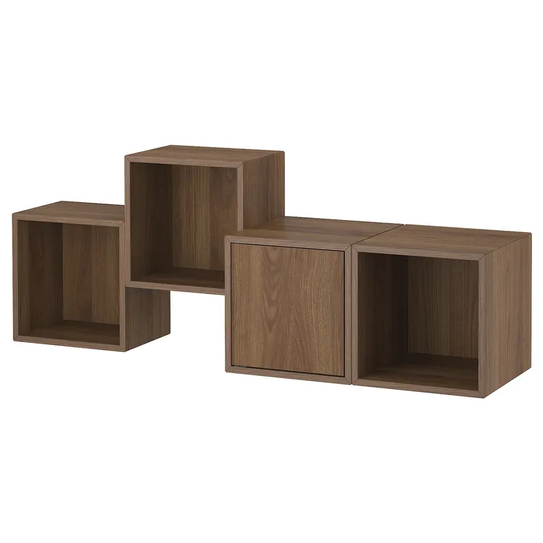 IKEA EKET ЕКЕТ, настінна комбінація шаф, волоський горіх, 140x35x53 см 095.702.94 фото №1