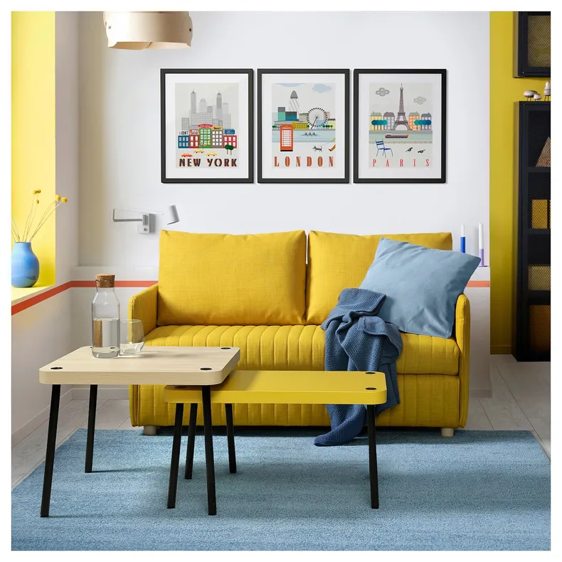 IKEA SONHULT СОНХУЛЬТ, комплект столів, 2 шт, жовтий/під березу 505.785.55 фото №6