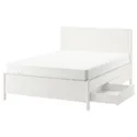 IKEA TONSTAD ТОНСТАД, каркас кровати с ящиками, крем / Лёнсет, 140x200 см 994.965.96 фото thumb №1