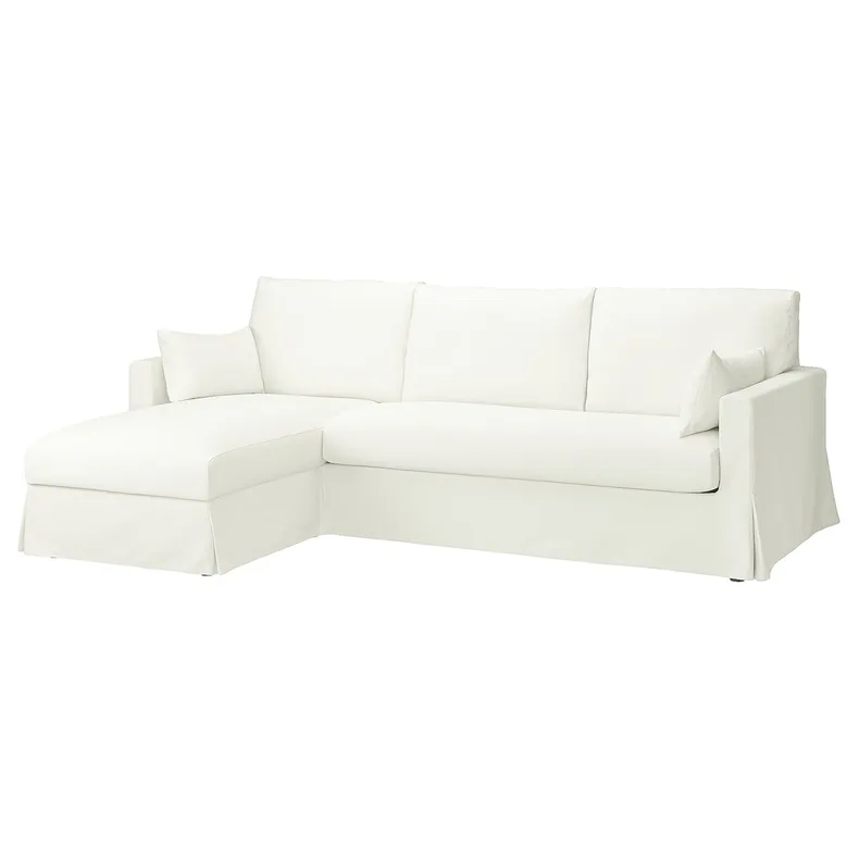 IKEA HYLTARP ХЮЛЬТАРП, 3-місний диван з кушеткою, лів, ХАЛЛАРП білий 594.896.92 фото №1
