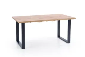 Кухонний стіл HALMAR VENOM 135-185x85 см чорний, дуб вотан фото