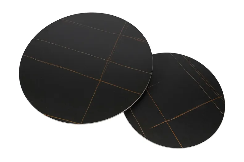 Комплект з 2-х журнальних столиків SIGNAL Ferrante A, чорний + білий мармур / чорний матовий, 80x80 фото №20
