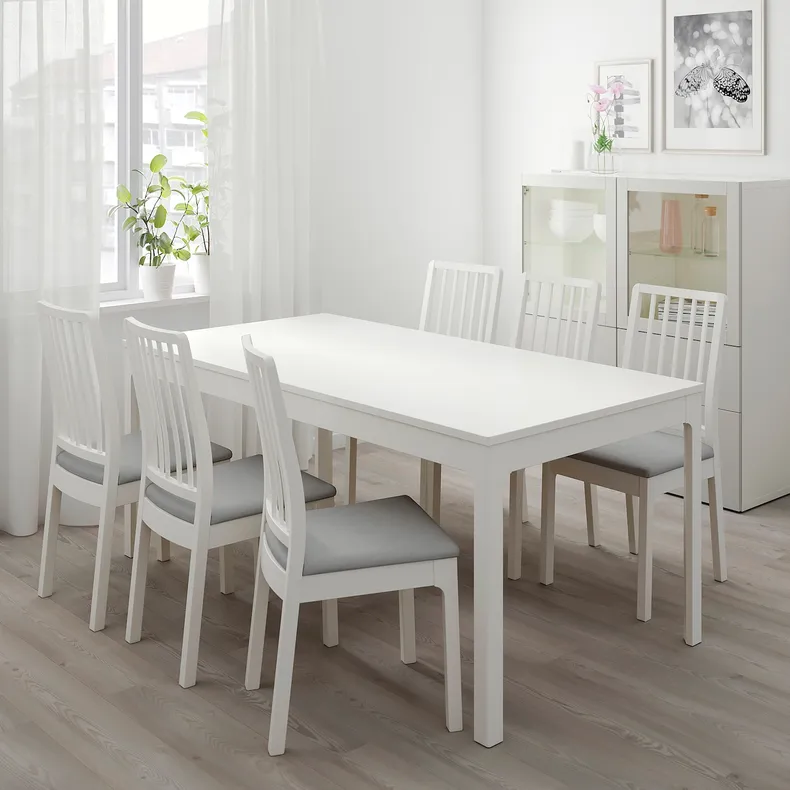 IKEA EKEDALEN ЕКЕДАЛЕН, розкладний стіл, білий, 180 / 240x90 см 703.407.65 фото №2