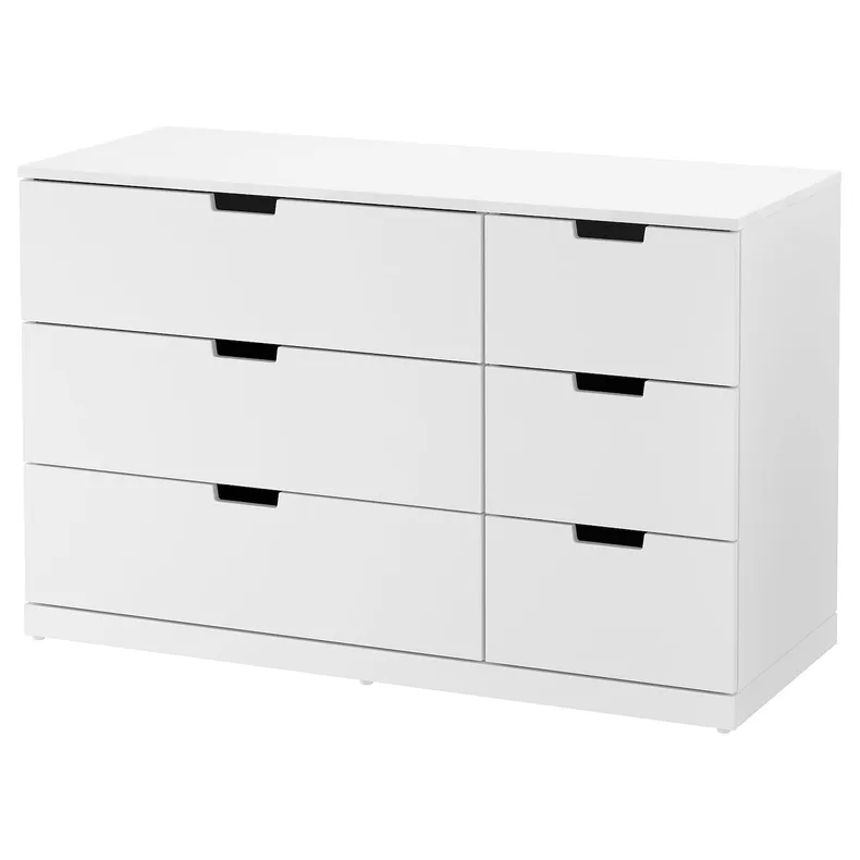 IKEA NORDLI НОРДЛИ, комод с 6 ящиками, белый, 120x76 см 092.394.98 фото №1