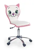 Дитяче крісло обертове HALMAR KITTY 2 білий, рожевий фото thumb №1