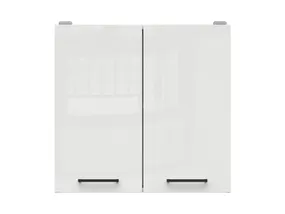 BRW Двухдверный верхний кухонный шкаф Junona Line 60 см мел-глянец, белый/мелкозернистый белый глянец G2D/60/57-BI/KRP фото