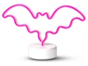 BRW Світлодіодна неонова настільна лампа кажан рожево-біла 093821 фото thumb №1