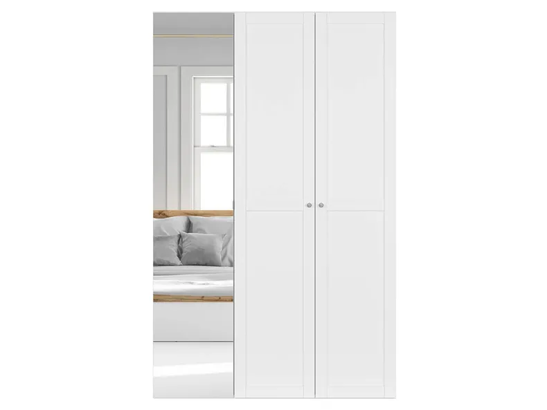 BRW Шкаф 3-х дверный Flex 150 см с зеркалом белый, белый/зеркальный SZAFA_ZESTAW_23-BI/BI/SZ фото №2