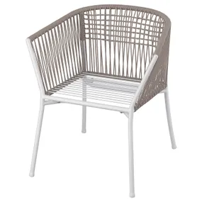 IKEA SEGERÖN СЕГЕРЕН, крісло з підлокітниками, вуличне, білий / бежевий 505.108.10 фото