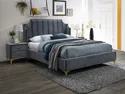 Ліжко двоспальне оксамитове SIGNAL MONACO, Bluvel 14 - сірий, 160x200 см фото thumb №1
