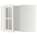 IKEA METOD МЕТОД, кутова настін шафа, полиці / скл двер, білий / БУДБІН кремово-білий, 68x60 см 493.955.09 фото thumb №1