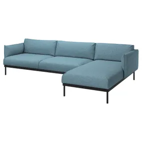 IKEA ÄPPLARYD ЕППЛАРЮД, 4-місний диван із кушеткою, ГУННАРЕД світло-синій 495.281.80 фото