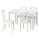 IKEA DANDERYD ДАНДЕРЮД / INGOLF ІНГОЛЬФ, стіл+4 стільці, білий / білий, 130 см 495.442.36 фото thumb №1