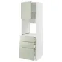 IKEA METOD МЕТОД / MAXIMERA МАКСИМЕРА, высокий шкаф д / духовки / дверь / 3ящика, белый / светло-зеленый, 60x60x200 см 394.862.08 фото