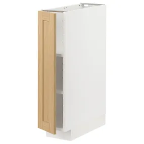 IKEA METOD МЕТОД, напольный шкаф с полками, белый / дуб форсбака, 20x60 см 495.090.87 фото
