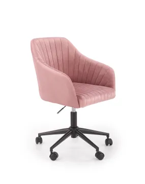 Крісло комп'ютерне офісне обертове HALMAR FRESCO, рожевий оксамит фото