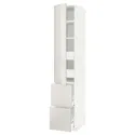 IKEA METOD МЕТОД / MAXIMERA МАКСИМЕРА, высокий шкаф+полки / 4ящ / двр / 2фасада, белый / светло-серый, 40x60x220 см 493.457.79 фото thumb №1