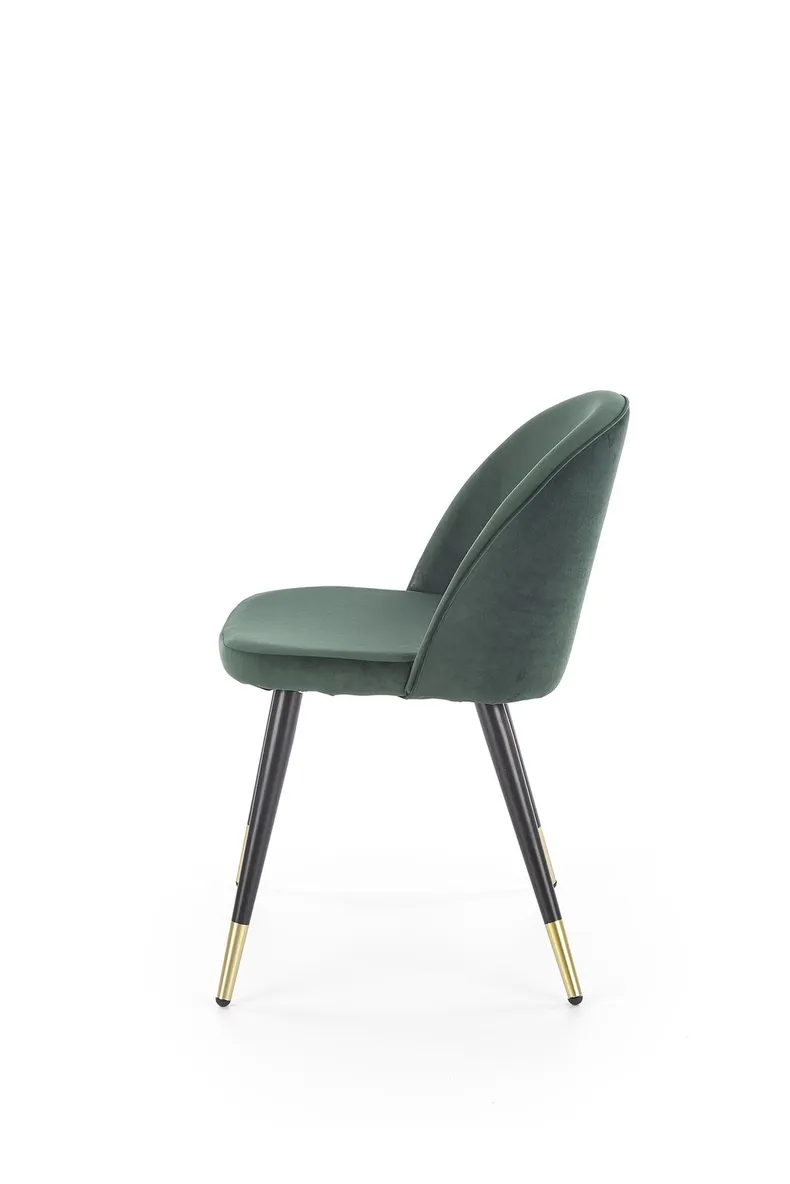 Кухонний стілець HALMAR K315, ніжки - чорний / золотий, оббивка - зелений фото №3