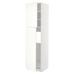 IKEA METOD МЕТОД, высокий шкаф д / холодильника / 2дверцы, белый / Вальстена белый, 60x60x220 см 195.073.58 фото