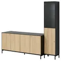 IKEA BOASTAD БУАСТАД, комбинация д / хранения, чёрный / глазчатый дуб, 203x185 см 395.352.18 фото thumb №1