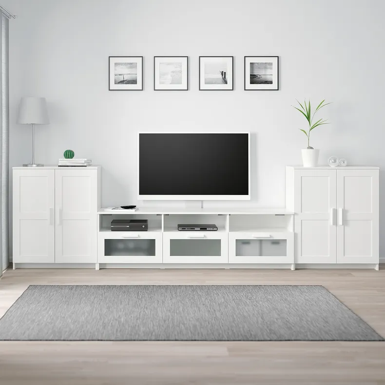 IKEA BRIMNES БРИМНЭС, шкаф для ТВ, комбинация, белый, 336x41x95 см 292.782.19 фото №2