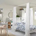 IKEA VITARNA ВИТАРНА, каркас кровати с 4-х стойками, белый Лурёй/Скодис белый, 140x200 см 895.563.26 фото thumb №3