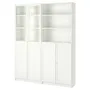 IKEA BILLY БІЛЛІ / OXBERG ОКСБЕРГ, стелаж панель / скляні дверцята, білий, 160x30x202 см 792.807.24 фото