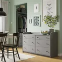 IKEA HAUGA ХАУГА, комод с 6 ящиками, серый, 138x84 см 604.592.36 фото thumb №5